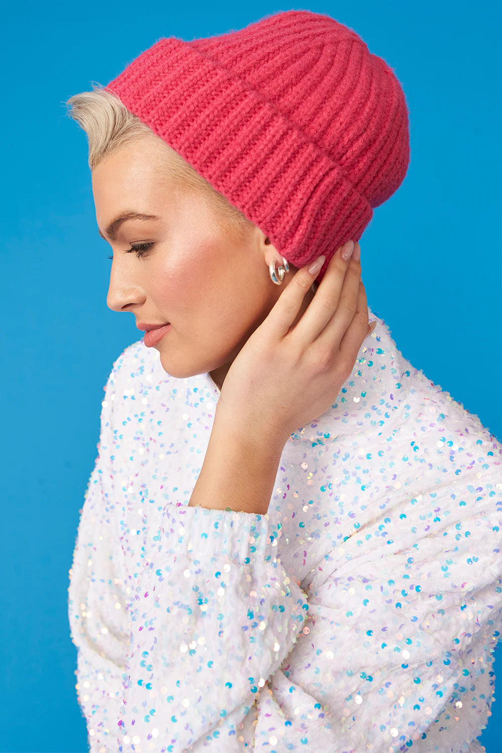 Banana Peel Beanie Hat - Pink