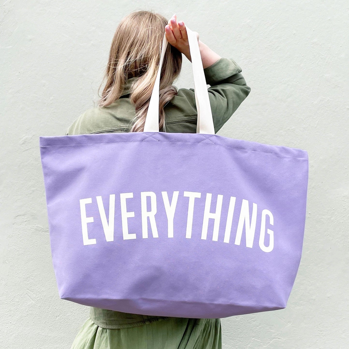 Everything Really Big Canvas Tote Bag - Lavender