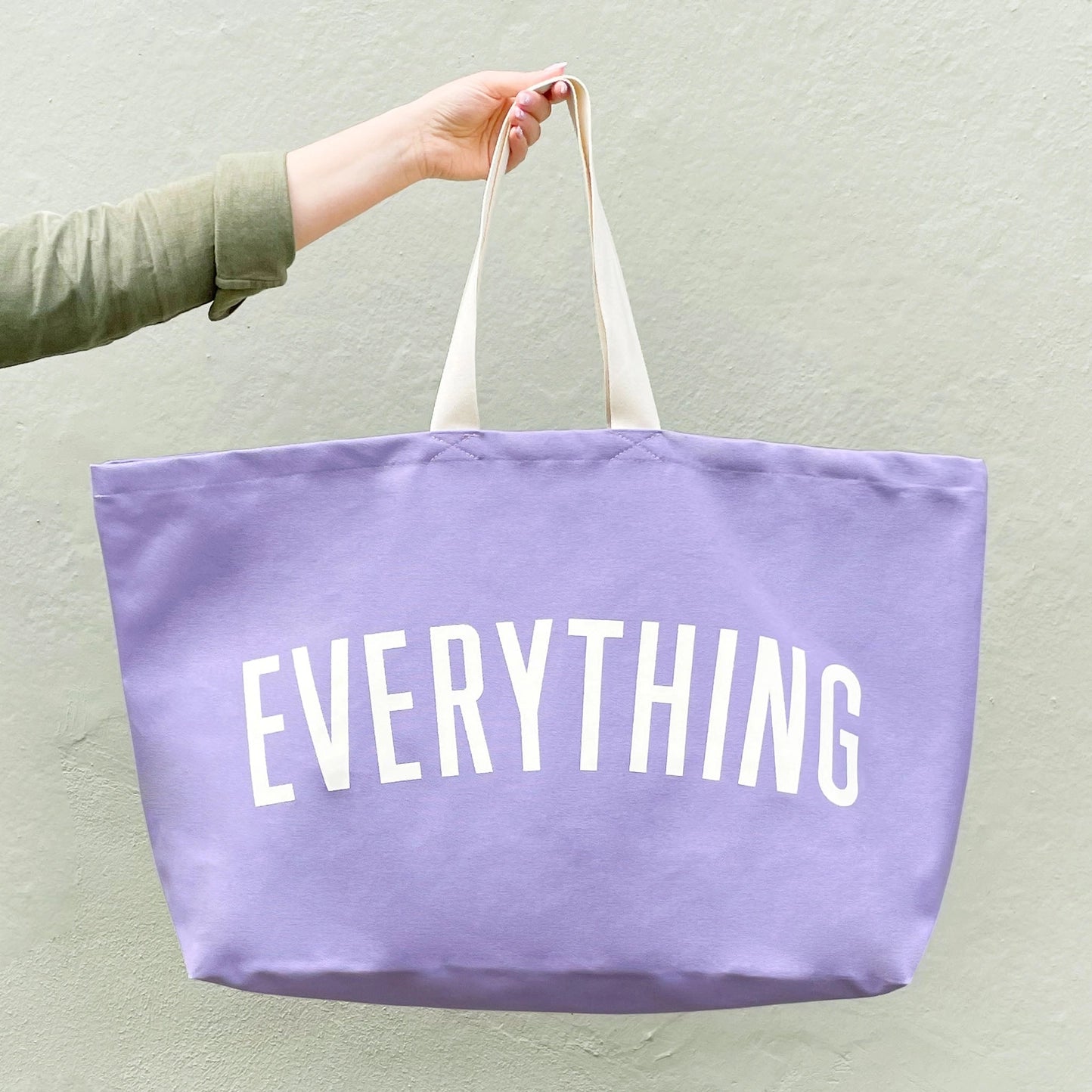 Everything Really Big Canvas Tote Bag - Lavender