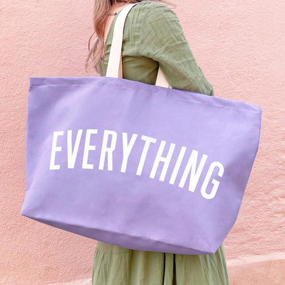 Everything Really Big Canvas Tote Bag - Lavender