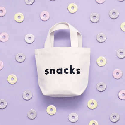 Small Snacks Canvas Tote Bag - Natural