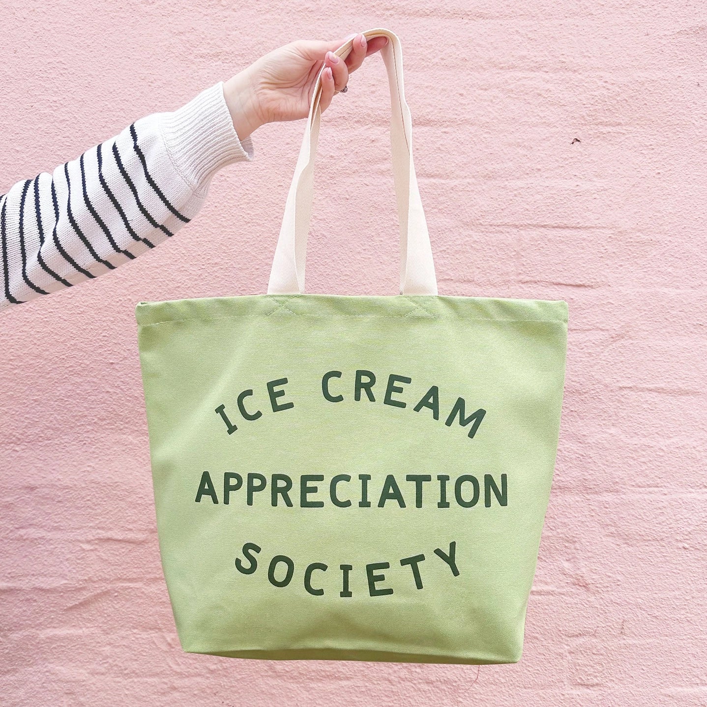 Ice Cream Appreciation Society Canvas Tote Bag - Pistachio