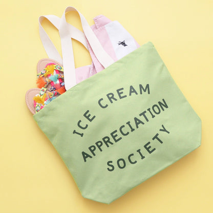 Ice Cream Appreciation Society Canvas Tote Bag - Pistachio