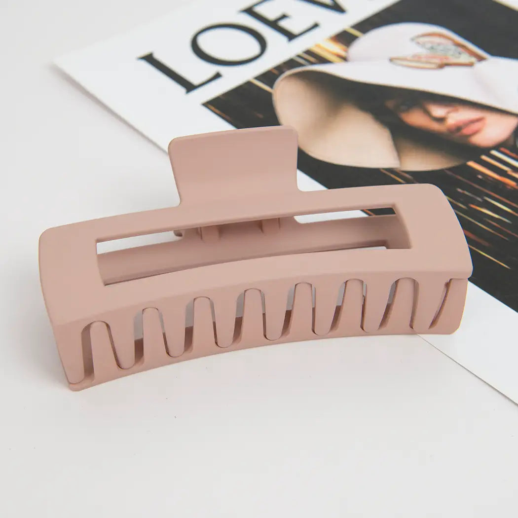 Large Rectangle Hair Clip - Pink