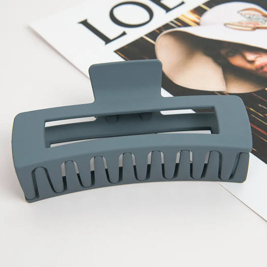 Large Rectangle Hair Clip - Grey