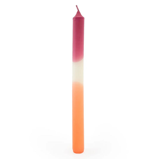 Two Tone Dinner Candle - Pink and Orange