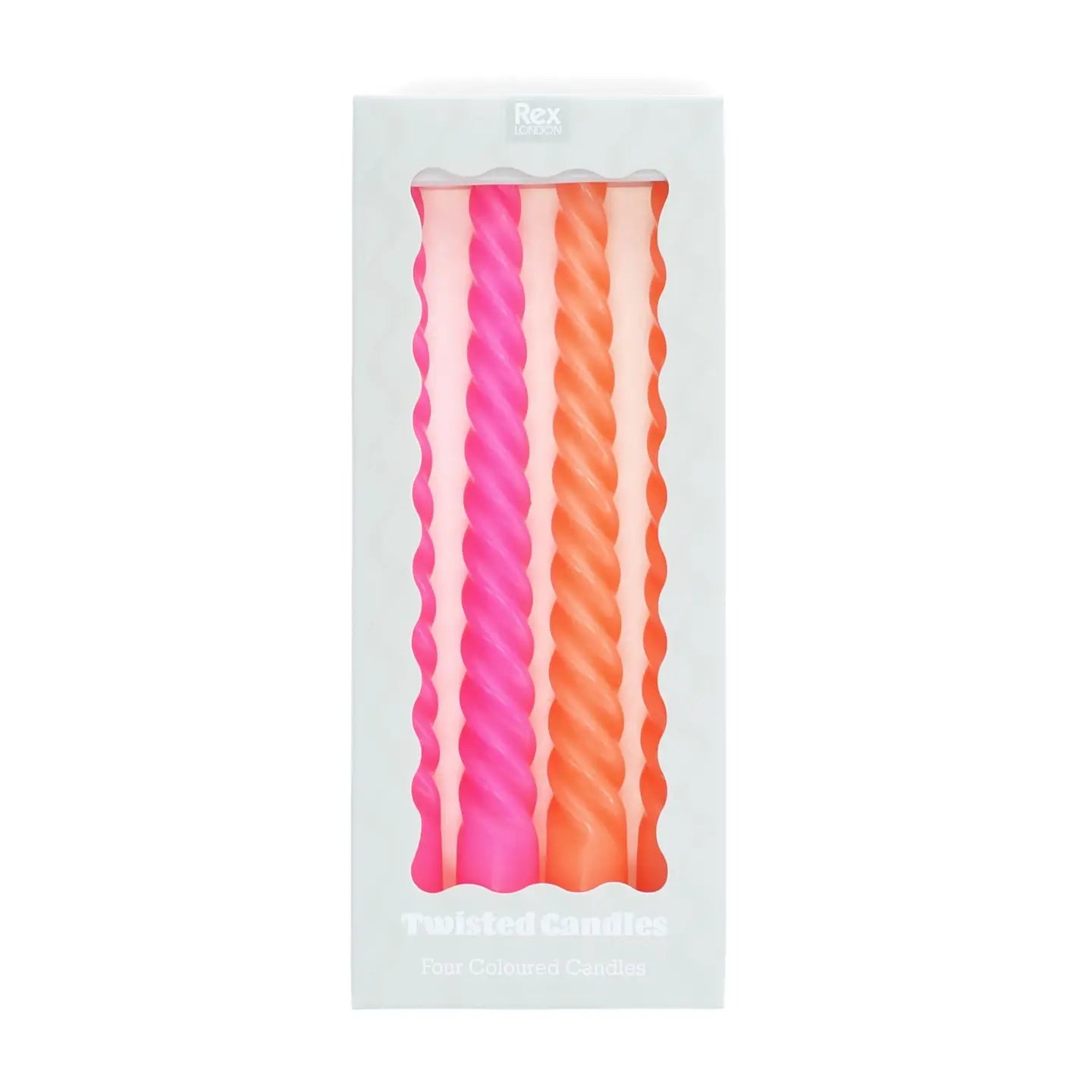 Twisted Candle - 4 pack - Orange and Pink