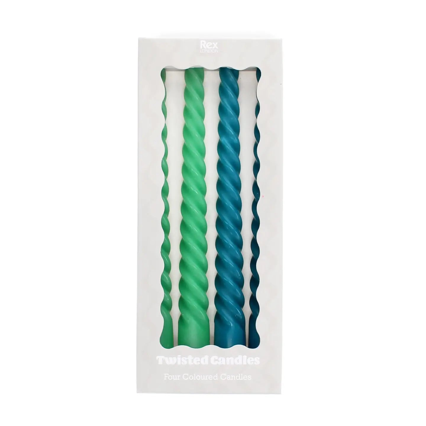 Twisted Candle - 4 pack - Blue and Green