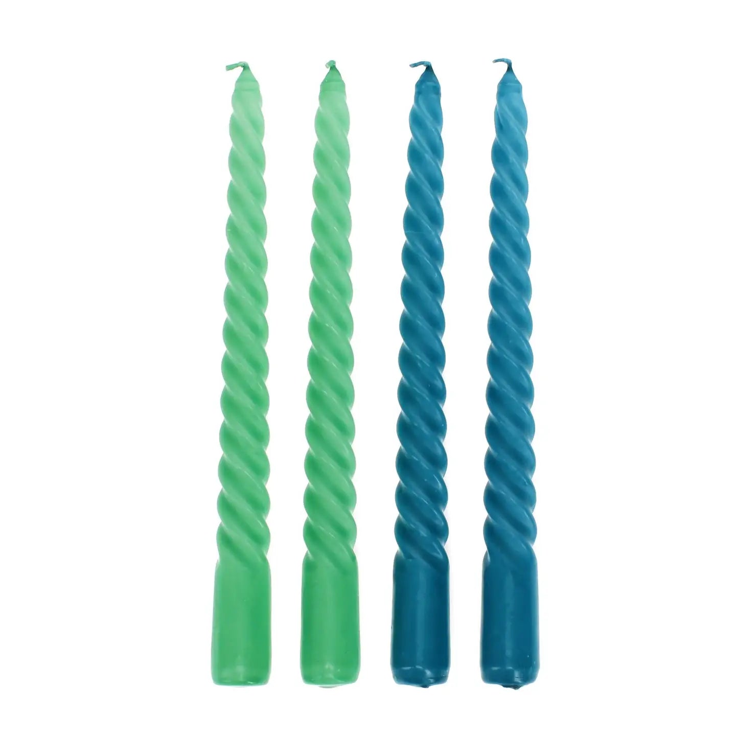 Twisted Candle - 4 pack - Blue and Green