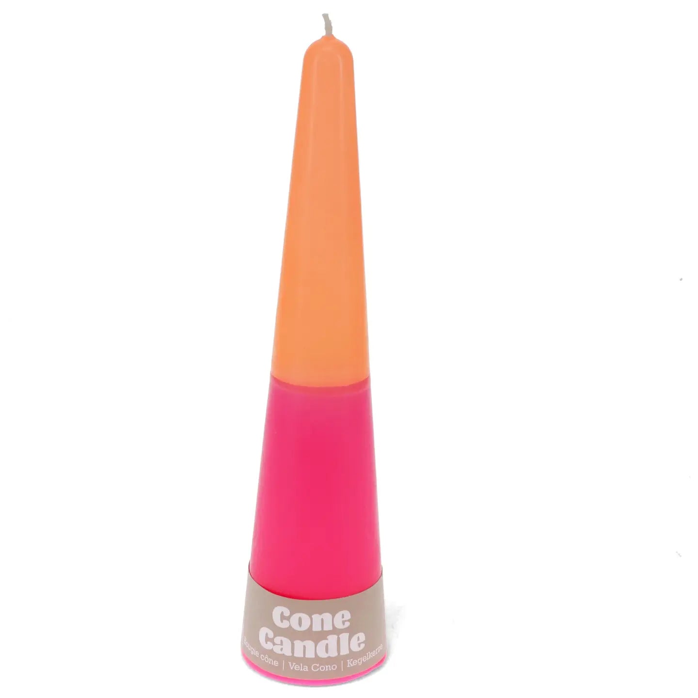 Large Cone Candle - Pink and Orange