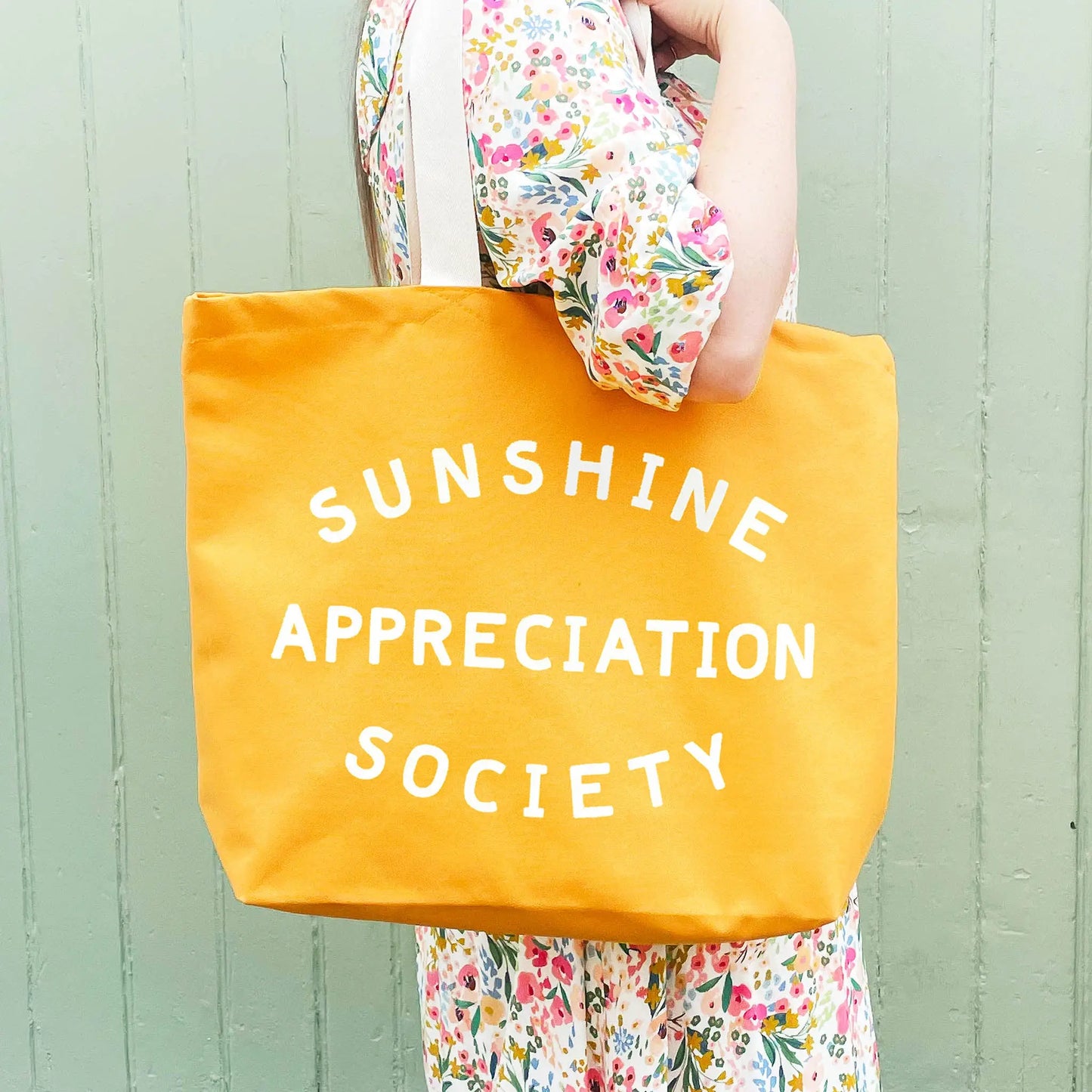 Sunshine Appreciation Society Canvas Tote Bag - Yellow