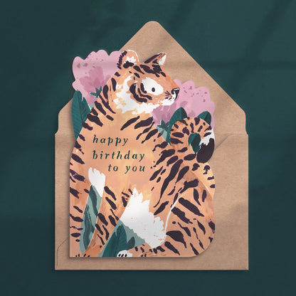 Happy Birthday To You Tiger Shaped Card