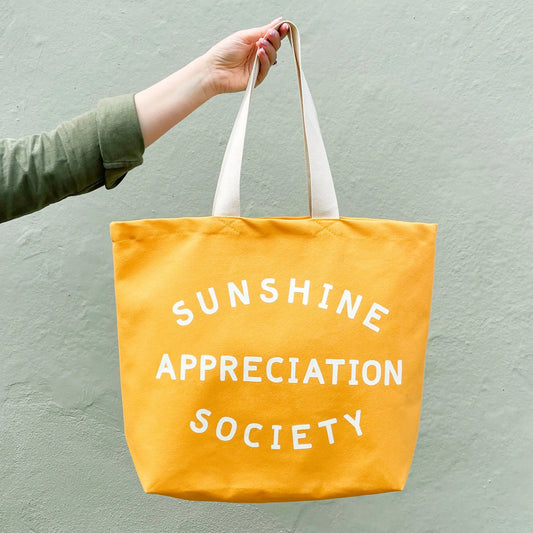 Sunshine Appreciation Society Canvas Tote Bag - Yellow