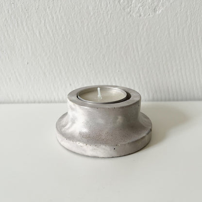 Concrete Tealight Holder - Oak Marble