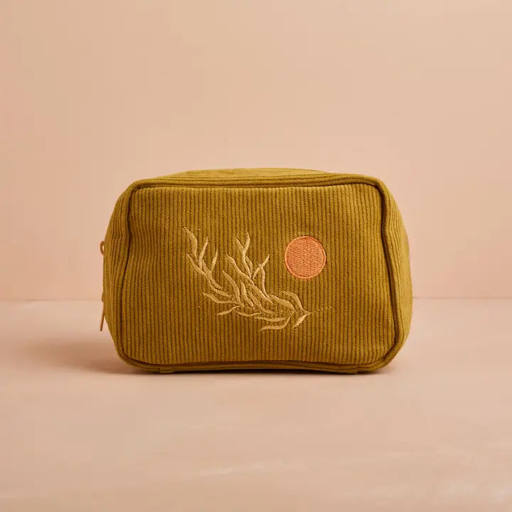 Corduroy Makeup Bag - Olive