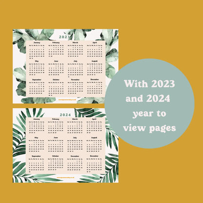 Tropical Greenery 2023 Desk Calendar