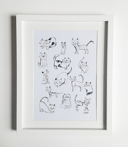 Inky Cats A4 Print